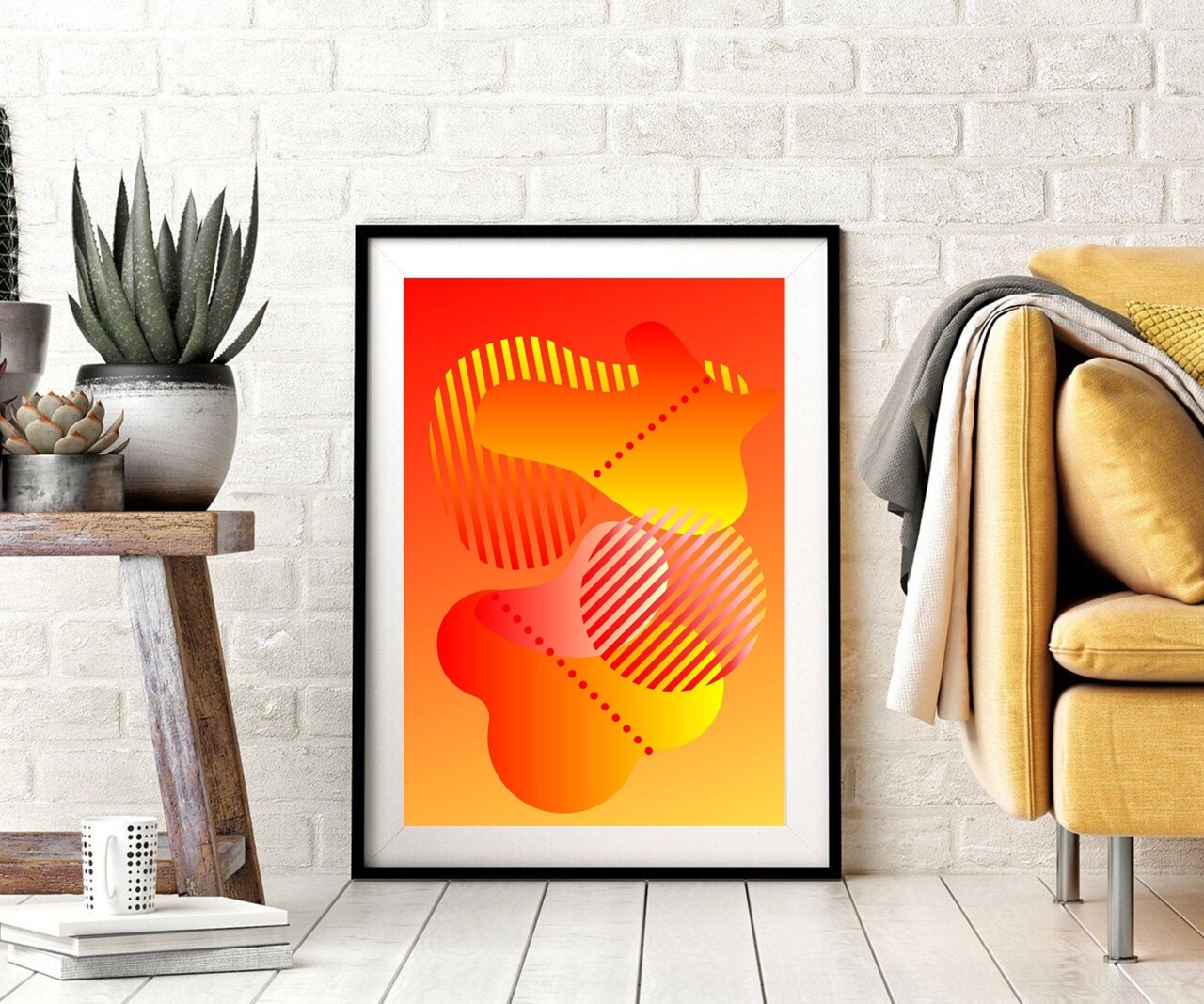 Abstract Artwork Fire Red Print or Framed Wall Art for Wall Decor Q Framed Canvas Artwork